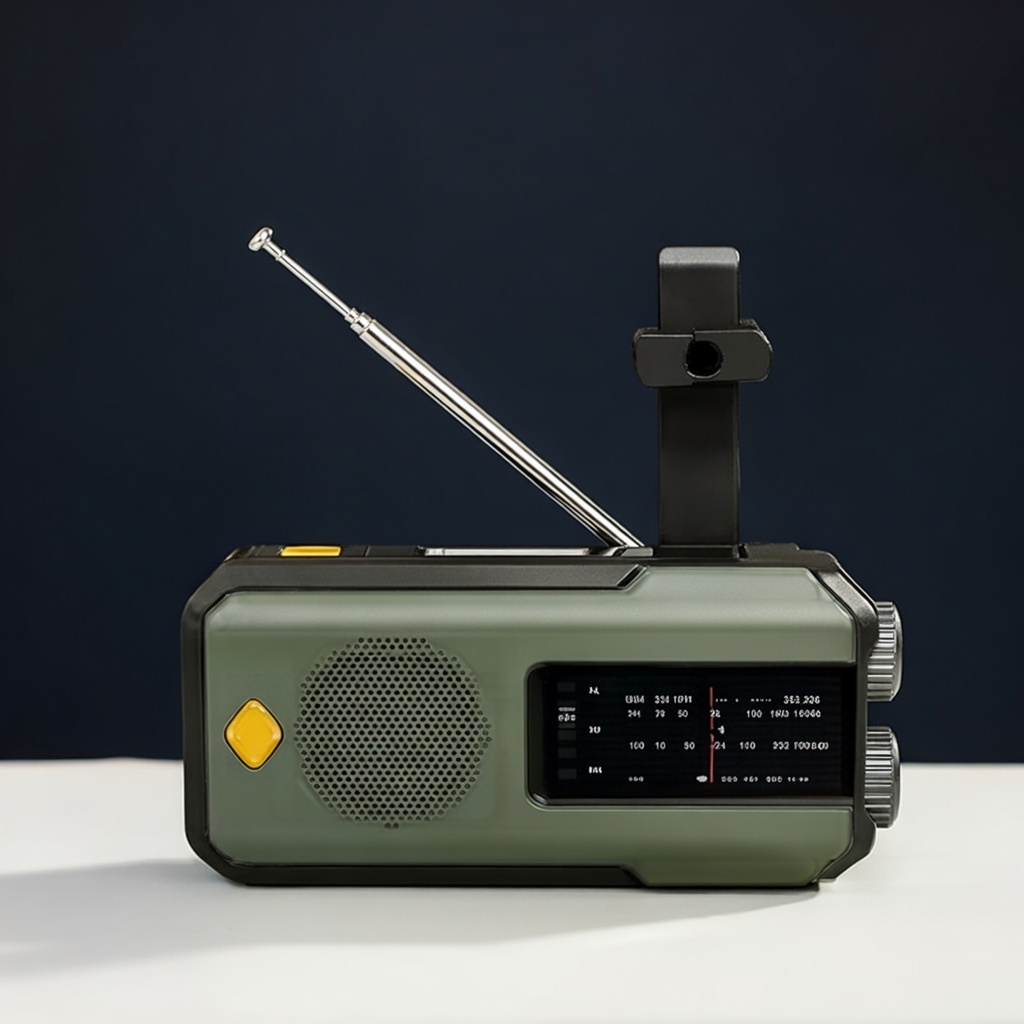 Radio kryzysowe STONEGO z funkcją power banku i latarką – gotowe na blackout dzięki USB, solarnemu ładowaniu i korbce! - obrazek 2